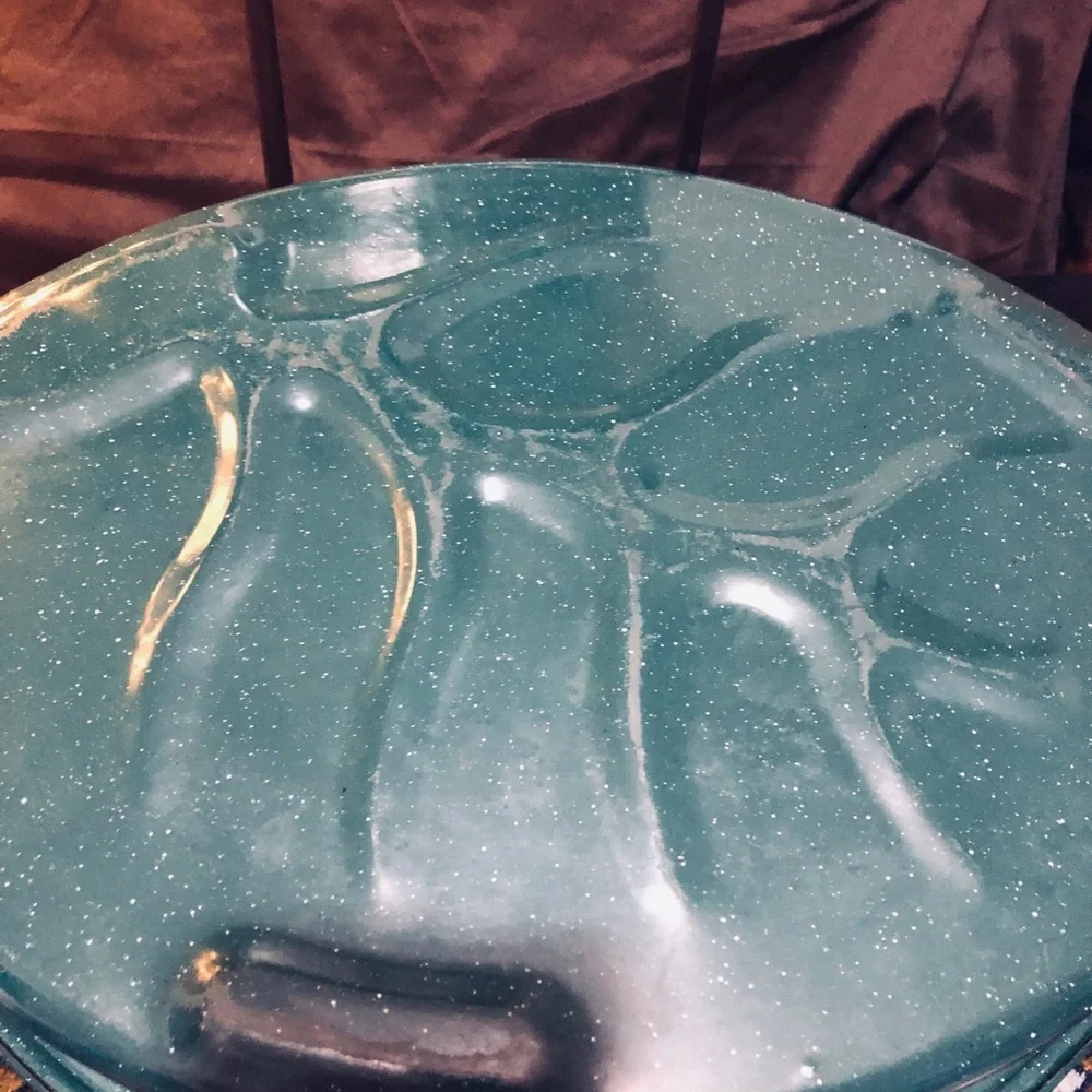 Green Enamel Roaster with Lid